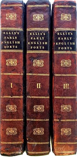 Specimens of Early English Poets 3 Vols of 3 FULL ORIGINAl LEATHER