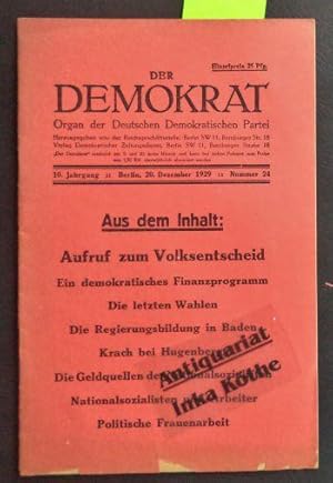 Der Demokrat - Organ der Deutschen Demokratischen Partei - 10. Jahrgang Nummer 24 - 10. Jahrgang ...