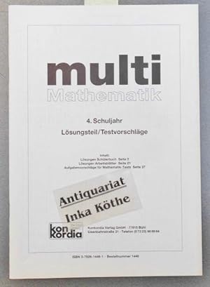 multi - Mathematik - (Lehrerhandbuch) 4. Schuljahr - Lösungsteil / Testvorschläge - Verlags-Beste...