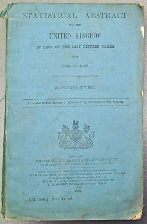 Statistical Abstract for the United Kingdom - in each of the last fifteen Years - from 1894 to 19...