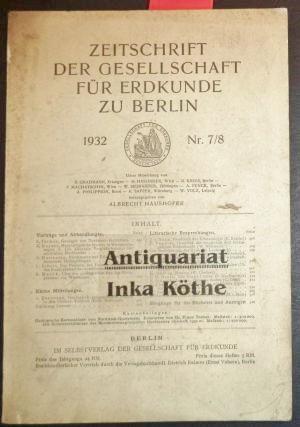 Zeitschrift der Gesellschaft für Erdkunde zu Berlin - Nr.7/8 - 1932 -