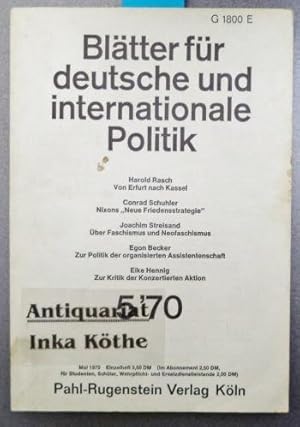Blätter für deutsche und internationale Politik - Heft 5 / 1970 Politische Monatszeitschrift -