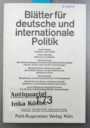 Blätter für deutsche und internationale Politik - Heft 1 / 1973 Politische Monatszeitschrift -