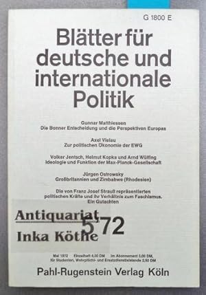 Blätter für deutsche und internationale Politik - Heft 5 / 1972 Politische Monatszeitschrift -