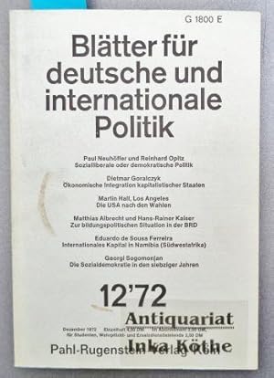 Blätter für deutsche und internationale Politik - Heft 12 / 1972 Politische Monatszeitschrift -