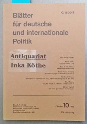 Blätter für deutsche und internationale Politik - Heft 10 / 1969 Politische Monatszeitschrift -