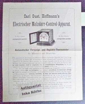Carl Gust. Hoffmann`s Electrischer Malzdarr-Control-Apparat - Werbeprospekt - Automatischer Fernz...