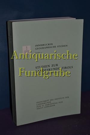 Bild des Verkufers fr Studien zur Landeskunde Tirols und angrenzender Gebiete. zsgest. von Wilfried Keller, Institut fr Landeskunde (Innsbruck): Festschrift des Instituts fr Landeskunde zum 60. Geburtstag von Adolf Leidlmair , 2, Innsbrucker geographische Studien , Bd. 6 zum Verkauf von Antiquarische Fundgrube e.U.