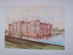 An Original Antique Colour Print Illustrating Helmingham Hall, Suffolk. Published Ca 1880.