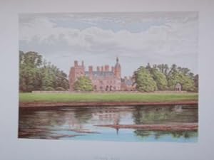 An Original Antique Woodblock Colour Print Illustrating Kelham Hall in Nottinghamshire from The P...