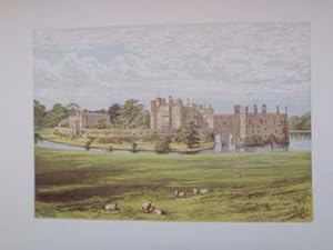 An Original Antique Woodblock Colour Print Illustrating Leeds Castle in Kent from The Picturesque...