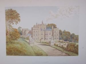 An Original Antique Woodblock Colour Print Illustrating Mount Edgcumbe in Cornwall from The Pictu...