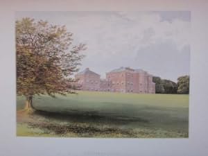An Original Antique Woodblock Colour Print Illustrating Mersham-Le-Hatch in Kent from The Picture...