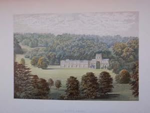 An Original Antique Woodblock Colour Print Illustrating Milton Abbey in Dorsetshire from The Pict...
