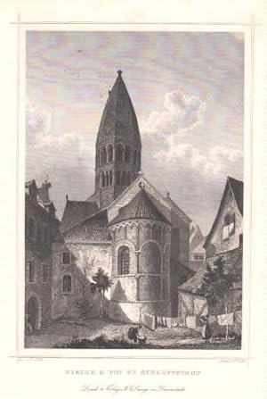 Bild des Verkufers fr Kirche St. Foi in Schlettstadt. Stahlstich von F.Foltz nach R.Hfle. zum Verkauf von Antiquariat Heinz Tessin