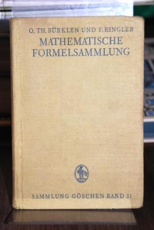 Seller image for Mathematische Formelsammlung. (= Sammlung Gschen Band 51). for sale by Altstadt-Antiquariat Nowicki-Hecht UG
