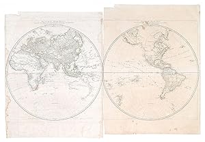 Bild des Verkufers fr Oestliche Halb Kugel . / Westlicke Halbe Kugel . [Eastern & Western Hemisphere World Maps] zum Verkauf von Robert Frew Ltd. ABA ILAB