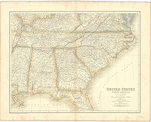 Image du vendeur pour United States / North America . The South Eastern States Comprising Mississipi, Alabama, Tennesse, Georgia, Nth. & Sth. Carolina, And Part Of Florida, Virginia & Kentucky. mis en vente par Robert Frew Ltd. ABA ILAB