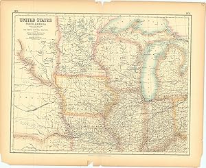 Image du vendeur pour United States / North America . The North Central Section, Comprising Michigan, Illinois, Wisconsin, Iowa, Indiana, Nebraska, Minnisota, And Part Of Missouri and Kentucky. mis en vente par Robert Frew Ltd. ABA ILAB