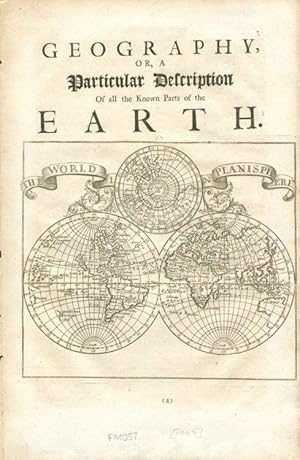 Bild des Verkufers fr The World in Planisphere. zum Verkauf von Robert Frew Ltd. ABA ILAB