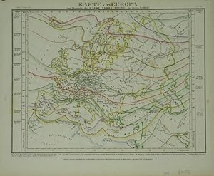 Karte von Europa Zur Ubersicht der Wärme - Verbreitung in diesem Erdtheile.