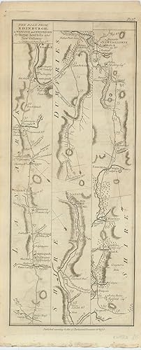 Image du vendeur pour The Road From Edinburgh, to Wigtoun and Whitehorn by Biggar Leadhills and New Galloway. [with continuation on verso plus] The Road from Edinburgh to Lanark and Ayr by Douglass and Cumnock. Measured from the West Port 1775. mis en vente par Robert Frew Ltd. ABA ILAB