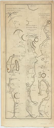 Image du vendeur pour Road from Wick to Thurso. [with] Road from Wick to Dungsby Head. [with] Road from Thurso to Dungsby Head. [with on verso] The Road from Perth to Fort George. mis en vente par Robert Frew Ltd. ABA ILAB