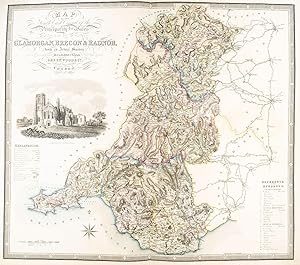 Image du vendeur pour Map of the South East Circuit of the Principality of Wales, Comprising the Counties of Glamorgan, Brecon & Radnor, from an Actual Survey made in the Years 1826 & 1827 . mis en vente par Robert Frew Ltd. ABA ILAB