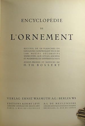 Encyclopédie de l'Ornament. recueil de 120 planches en couleurs comprenant plus de 1600 motifs dé...