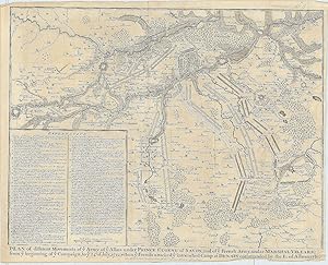 Image du vendeur pour Plan of different Movements of ye Army of ye Allies under Prince Eugene of Savoy, and of ye French Army, under Marshall Villars; from ye beginning of ye Campaign, to ye 24th of July, 1712, when ye French attacked ye intrenched Camp at Denain commanded by the E. of Albemarle. mis en vente par Robert Frew Ltd. ABA ILAB