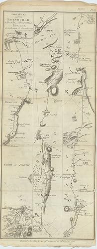 Image du vendeur pour The Road from Edinburgh to Dundee, Aberbrotbick, Montrose, Inverbervie & Stonehaven. [with on verso] Road from Edinburgh to Montrose & Stonehaven, continued [with] The road from Pathead to Crail [with] The Road from Edinburgh to Cupar by Kennoway. mis en vente par Robert Frew Ltd. ABA ILAB