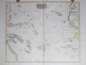 Map of the Islands in the Pacific Ocean. [with insets of] Ohyhee [Hawaii], Karakakooa Bay, Owhyee...