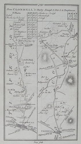 Image du vendeur pour From Limerick to Clonmell and to Cashell [and on verso] From Clonmell to Thurles Nenagh & Birr & to Templemore. mis en vente par Robert Frew Ltd. ABA ILAB