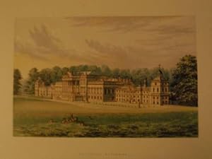 An Original Antique Colour Print Illustrating Wentworth Woodhouse in Yorkshire. Published Ca 1880.