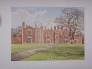 . An original antique woodblock colour print illustrating Witchingham Hall, Norfolk from The Pict...