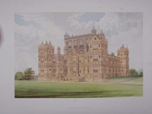 . An original antique woodblock colour print illustrating Wollaton Hall, Nottinghamshire from Pic...