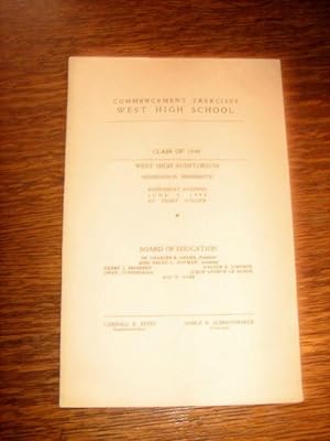 Commencement Program Class 1940 West High School Minneapolis