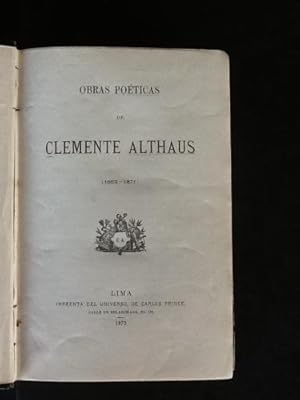 Imagen del vendedor de Obras poticas. (1852-1871) a la venta por Libros del cuervo