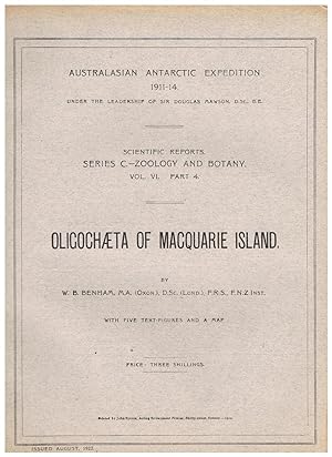 Imagen del vendedor de Oligochaeta of Macquarie Island, Australasian Antarctic Expedition 1911-14 a la venta por Heath Hill Books Etc.