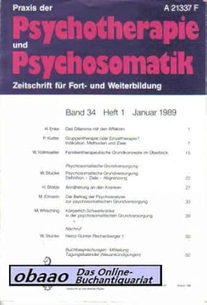 Praxis der Psychotherapie und Psychosomatik - Zeitschrift für Fort- und Weiterbildung, Band 34 He...