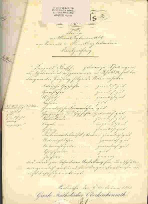 Zeugnis vom 18. Januar 1864 Dienstzuweisung Zeugniß