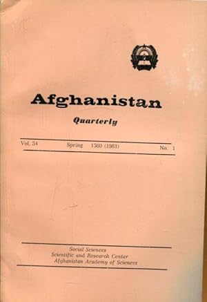 Imagen del vendedor de Afghanistan; historical and cultural quarterly. Anfangs: revue trimestrielle. Jg. 1981, (Volume 34), issue 1,2,3,4. compl. a la venta por Antiquariat am Flughafen