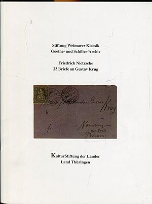 Imagen del vendedor de Friedrich Nietzsche. 23 Briefe an Gustav Krug. a la venta por Antiquariat am Flughafen