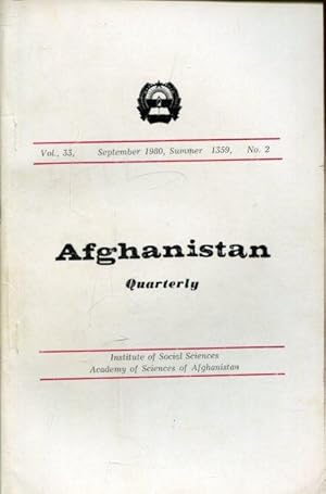 Afghanistan; historical and cultural quarterly. Anfangs: revue trimestrielle. Jg. 1980, (Volume 3...