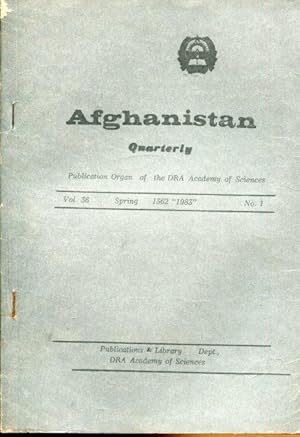 Seller image for Afghanistan; historical and cultural quarterly. Anfangs: revue trimestrielle. Jg. 1983, (Volume 36), issue 1, 2. for sale by Antiquariat am Flughafen