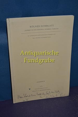 Imagen del vendedor de Klner Domblatt, Jahrbuch des Zentral-Dombau-Vereins : Die Wandteppiche von J. A. Ramboux im Klner Domchor. Sonderabdruck. a la venta por Antiquarische Fundgrube e.U.