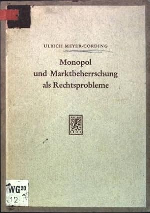 Immagine del venditore per Monopol und Marktbeherrschung als Rechtsprobleme venduto da books4less (Versandantiquariat Petra Gros GmbH & Co. KG)