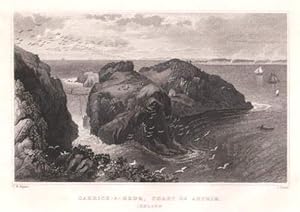 Coast of Antrim, Ireland. Stahlstich aus Meyer`s Universum. .