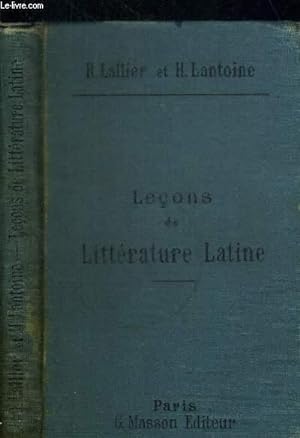 Imagen del vendedor de LECONS DE LITTERATURE LATINE a la venta por Le-Livre