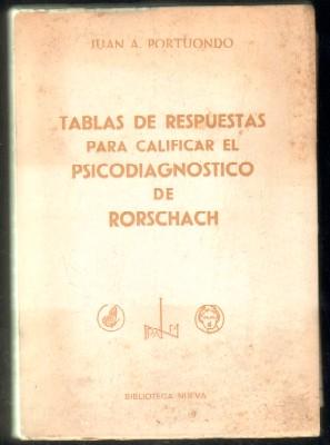 Imagen del vendedor de TABLAS DE RESPUESTAS PARA CALIFICAR EL PSICODIAGNSTICO DE RORSCHACH a la venta por Librera Raimundo